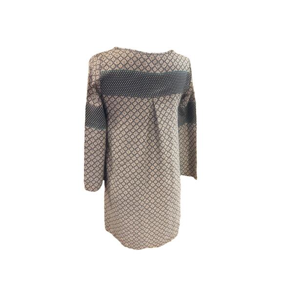 Peppermint Sheath Dress Womens Small Beige Green Geometric Print Pullover - Picture 4 of 7